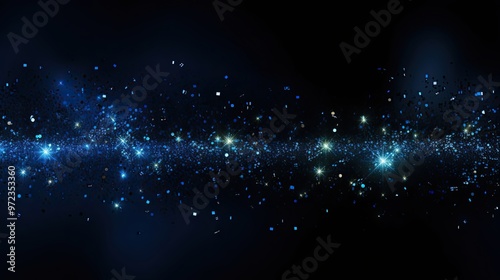 Blue sparkles on a black background