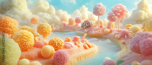 A surreal foodscape from above photo