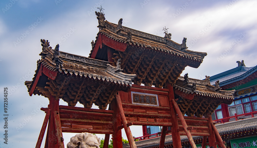 Beautiful view of the wooden pagoda in Ying County, Shuozhou City, Shanxi Province, China Beautiful view of the wooden pagoda in Ying County, Shuozhou City, Shanxi Province, China
