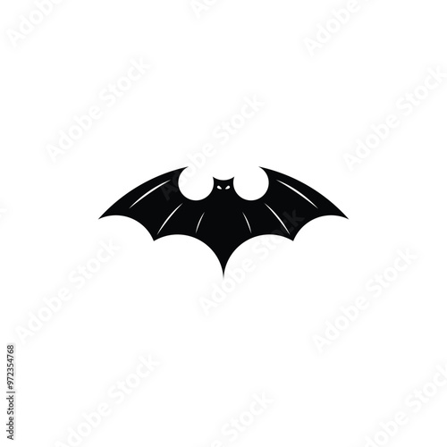 Bat with span wings logo design	