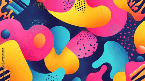 Wallpaper Mural Abstract colorful pattern with fluid shapes and dotted textures. Torontodigital.ca