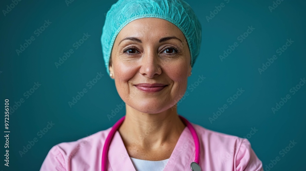 Confident healthcare professional in scrubs with stethoscope, ready to provide care and support in a medical setting. Confident healthcare professional in scrubs with stethoscope, ready to provide care and support in a medical setting.