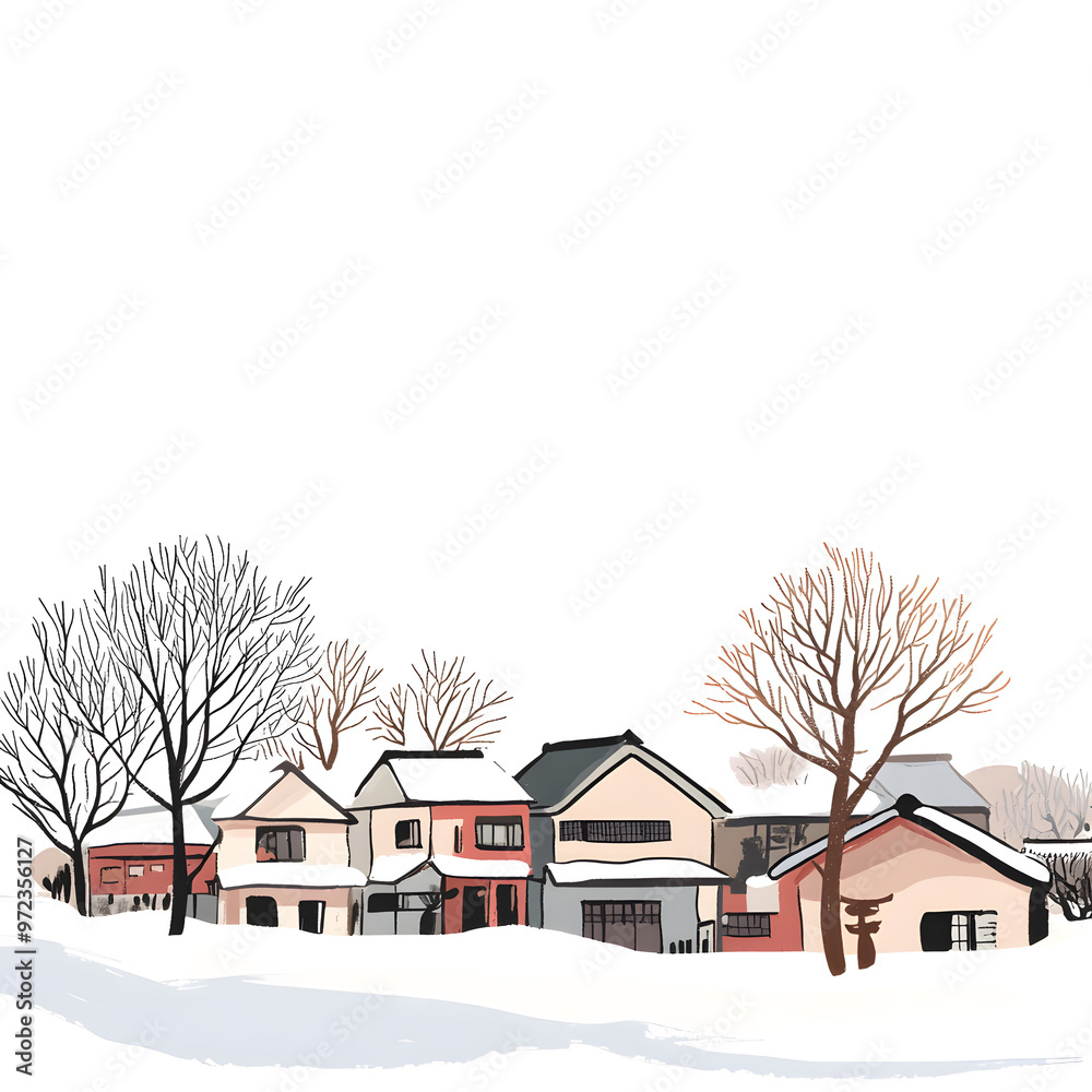 Japanese-style 2D illustrator doodle cartoon for floor tiles and wallpaper Japanese-style 2D illustrator doodle cartoon for floor tiles and wallpaper