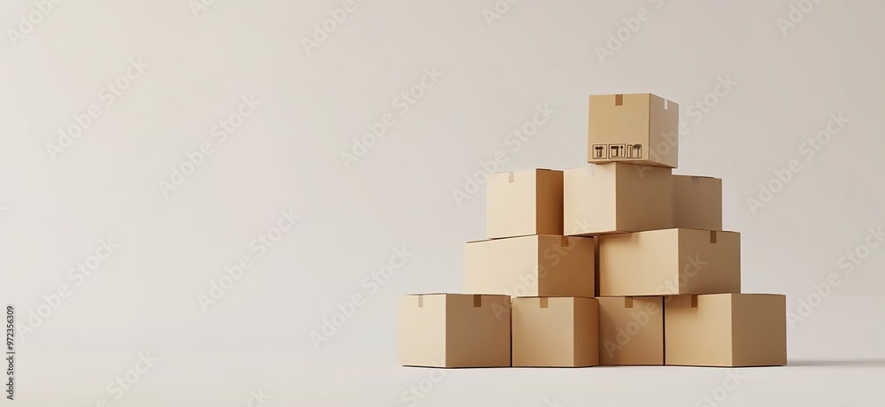 A stack of cardboard boxes on a white background
A stack of cardboard boxes on a white background