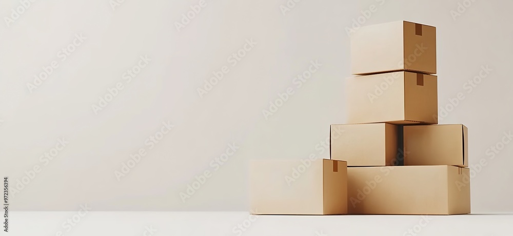 A stack of cardboard boxes on a white background
A stack of cardboard boxes on a white background