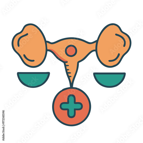 Colorful Balanced Hormones Icon, Health and Wellness, Hormonal Balance Symbol