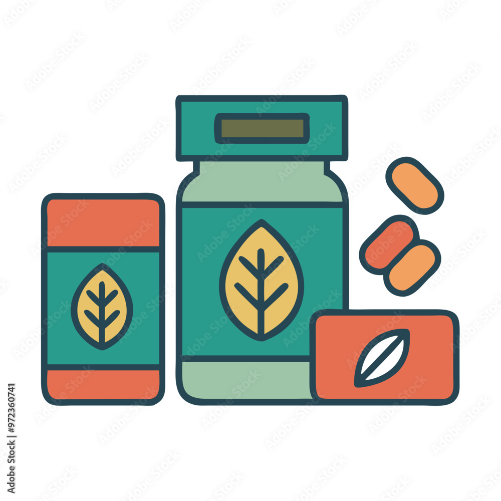 Colorful Nutritional Supplements Icon, Health and Wellness, Vitamins and Minerals Symbol Colorful Nutritional Supplements Icon, Health and Wellness, Vitamins and Minerals Symbol
