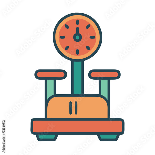 Colorful Weight Scale Icon, Fitness Tracking, Health and Wellness Symbol