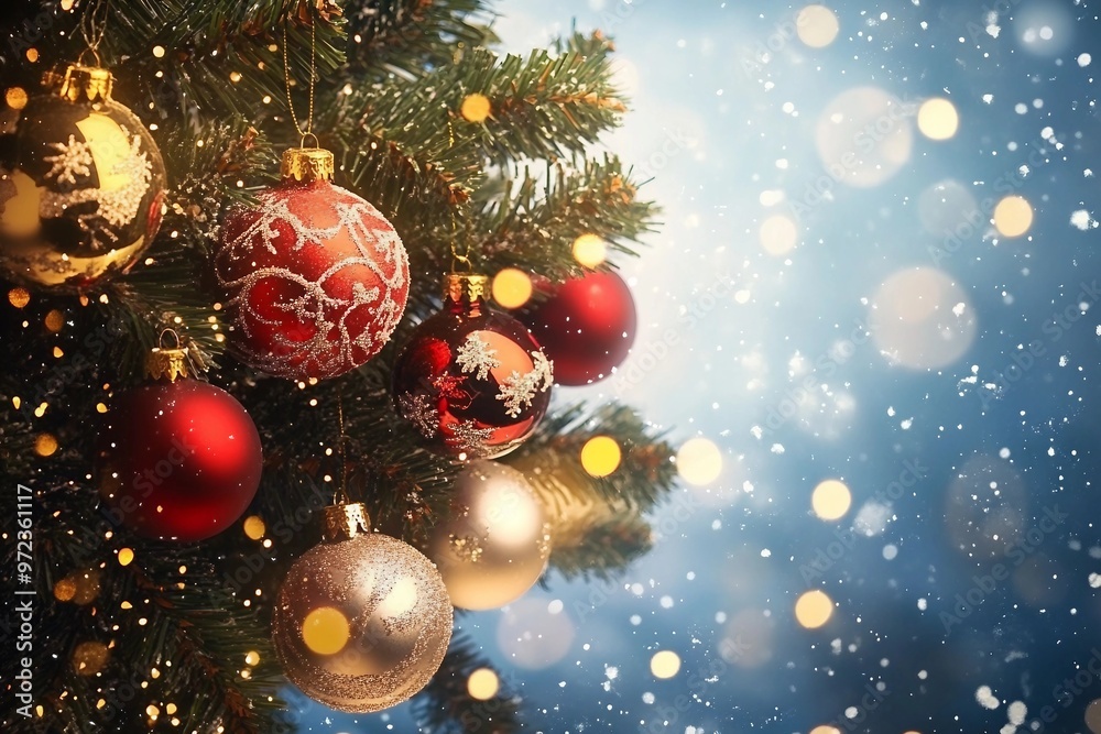 Merry Christmas and New Year holidays background. Blurred bokeh background Merry Christmas and New Year holidays background. Blurred bokeh background