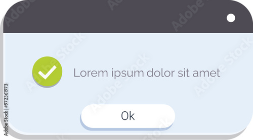 Pop up window is displaying a green check mark icon to indicate a successful process