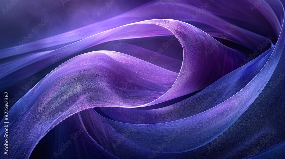 Obraz premium A mesmerizing flow of soft purple fabric creating an ethereal and calming atmosphere. Perfect for artistic and abstract projects.
