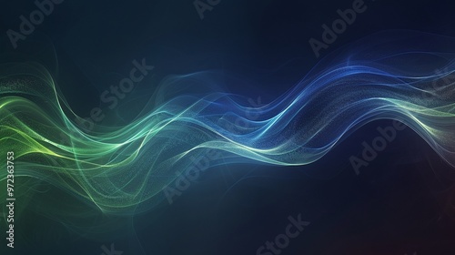 A mesmerizing wave of colorful lights creates an ethereal digital background, perfect for creative projects and artistic presentations. Product presentation background.