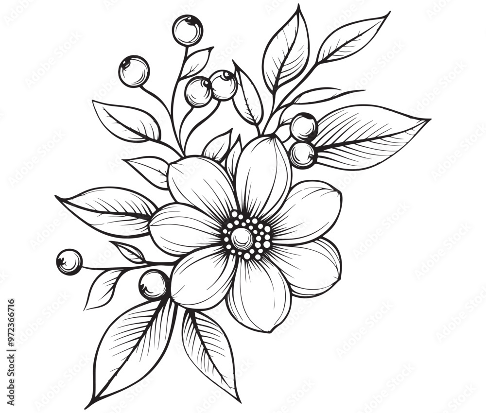 Background with flowers art Illustration flower line Background with flowers art Illustration flower line