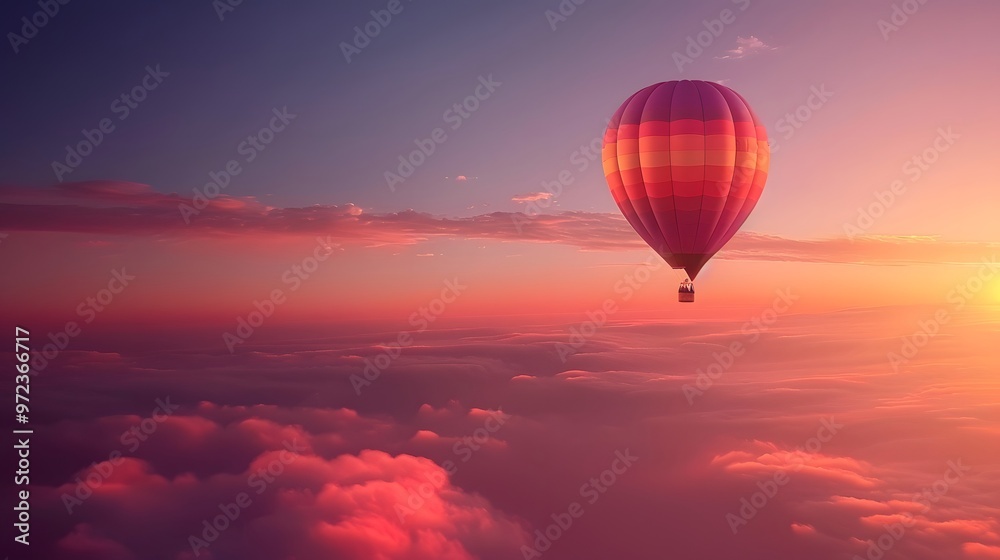 Hot Air Balloon at Sunrise: A vibrant hot air balloon floating gracefully in the sky at sunrise.
Hot Air Balloon at Sunrise: A vibrant hot air balloon floating gracefully in the sky at sunrise.