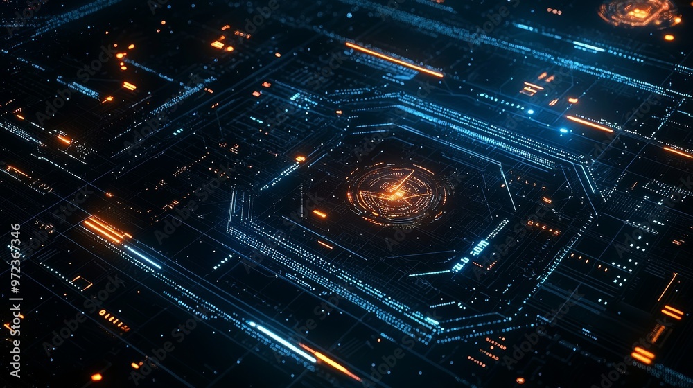 Obraz premium Abstract background - data technology - digital art - science - technological - matrix - binary code - 3D rendering - 4k - high definition / 4k hd.