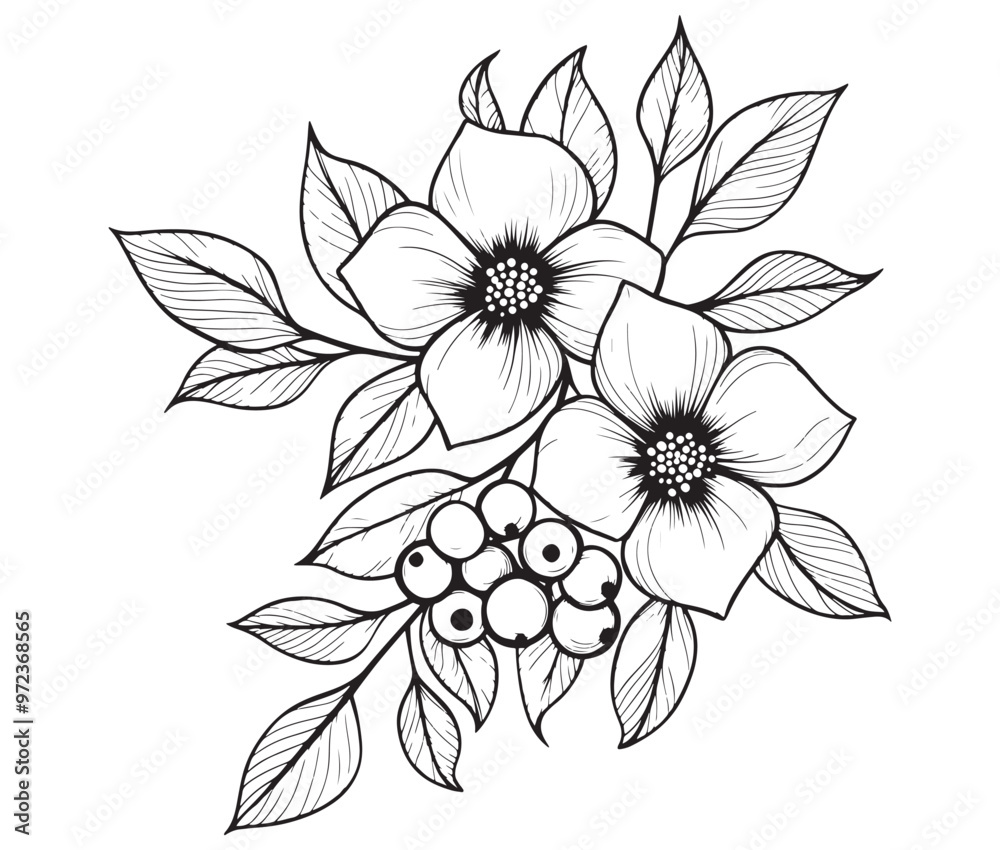 Background with flowers art Illustration flower line Background with flowers art Illustration flower line