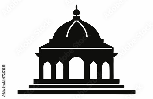 temple dome illustration icon white background