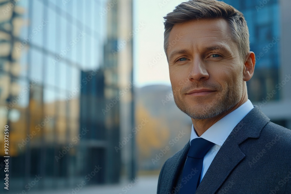 Portrait of a Man in a Suit Outside a Modern Building Portrait of a Man in a Suit Outside a Modern Building