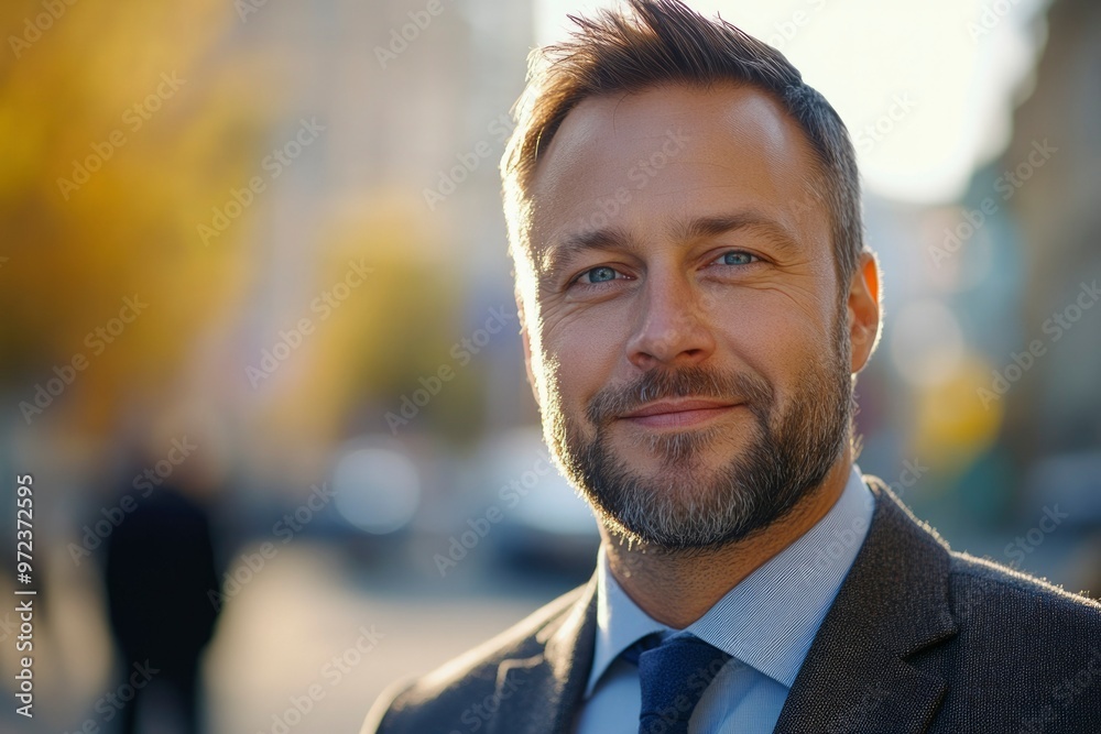 Portrait of a Man with Blue Eyes and a Smile Portrait of a Man with Blue Eyes and a Smile