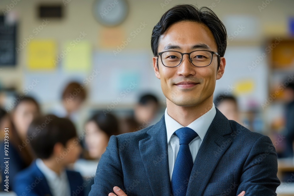 Portrait of a Confident Man in a Suit and Glasses Portrait of a Confident Man in a Suit and Glasses