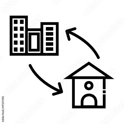 outsource employees  Line Icon