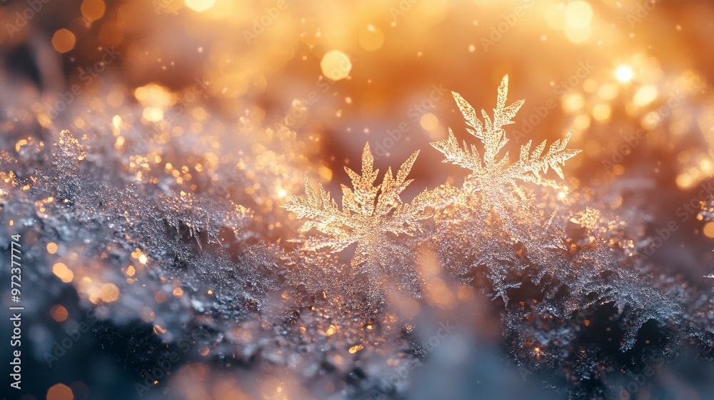 Close-up of frost-covered outdoor lights, with the glass surface coated in tiny ice crystals and reflecting light. 4K hyperrealistic photo. Close-up of frost-covered outdoor lights, with the glass surface coated in tiny ice crystals and reflecting light. 4K hyperrealistic photo.