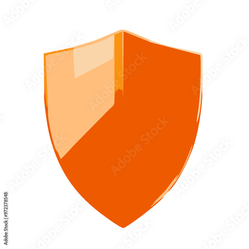 orange defence shield vector illustration isolated 