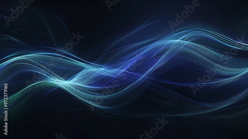 Abstract blue wave background, smooth flowing lines, perfect for technology, digital, and artistic designs. Product presentation background.
