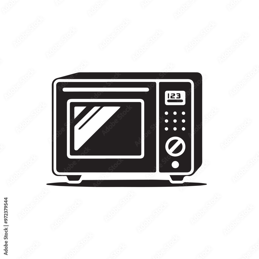 Microwave vector silhouette. Microwave vector logo, icon design black and white. Microwave vector silhouette. Microwave vector logo, icon design black and white.