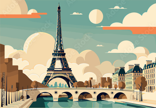 Scenic View of Eiffel Tower and Parisian Architecture
