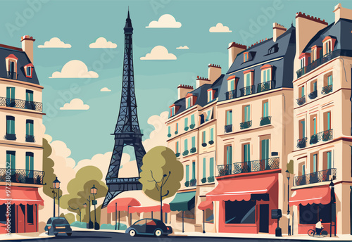 Scenic View of Eiffel Tower and Parisian Architecture