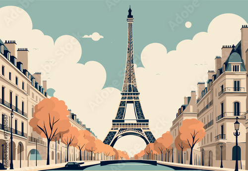 Scenic View of Eiffel Tower and Parisian Architecture