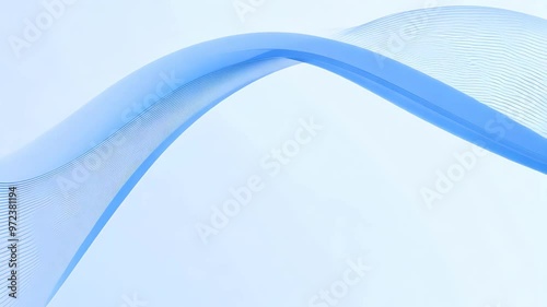 Abstract blue wave-like shape on a white background
 photo