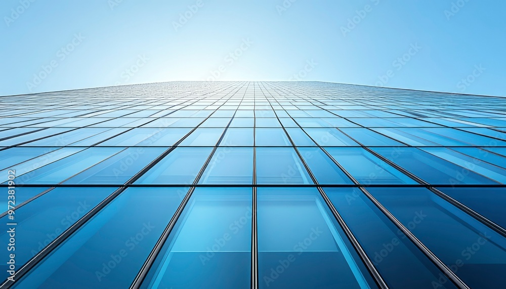 A Low Angle View of a Modern Glass Facade Skyscraper A Low Angle View of a Modern Glass Facade Skyscraper