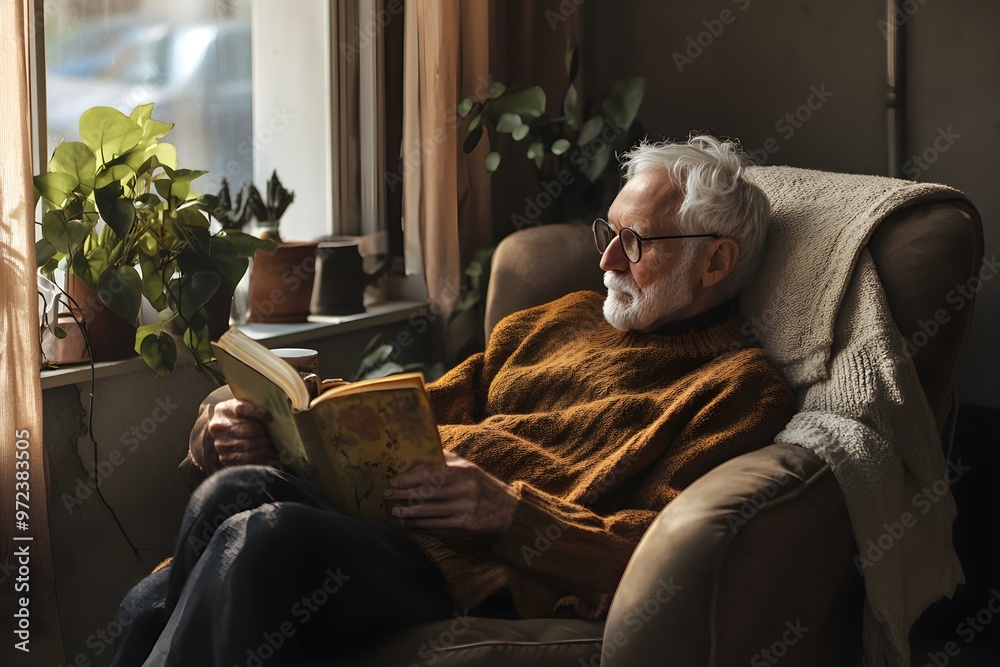 A man is reading a book in a chair A man is reading a book in a chair