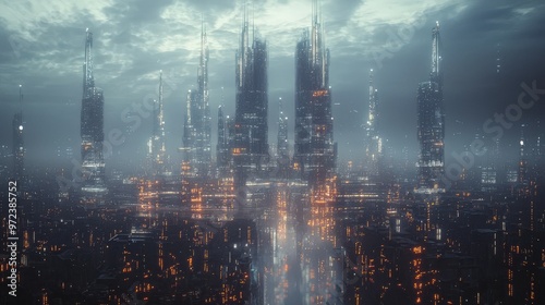 Wallpaper Mural AI-powered city, advanced infrastructure, digital integration, futuristic technology Torontodigital.ca