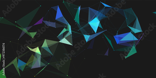Modern low poly plexus design banner