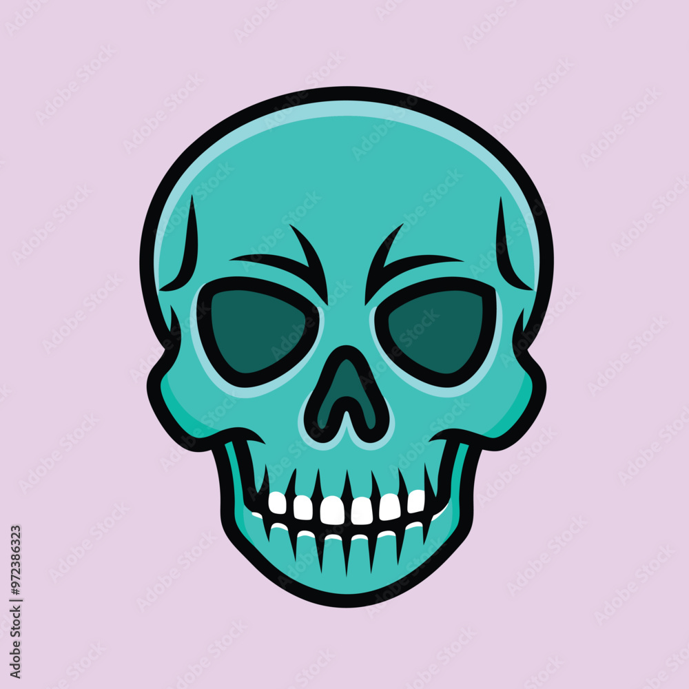 Obraz premium skull simple mascot logo design illustration
