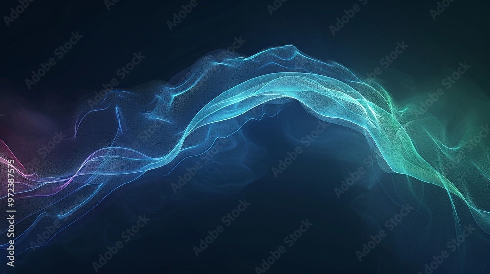 Obraz premium Abstract wave design with vibrant colors and smooth flow, suitable for backgrounds and digital art projects. Product presentation background.