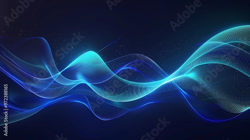 Abstract wave pattern in blue tones, ideal for backgrounds or technology-themed projects, conveying motion and modernity.