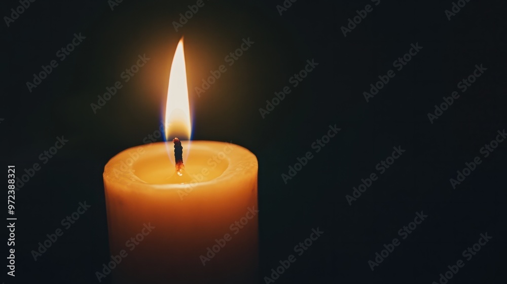 A close-up of a single candle flame glowing in the dark, representing hope and warmth A close-up of a single candle flame glowing in the dark, representing hope and warmth