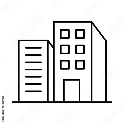 Buildings Line Editable Stroke Icons. Real Estate, House, Home, Apartment, Cityscape Architecture Buildings Icons Vector Illustration