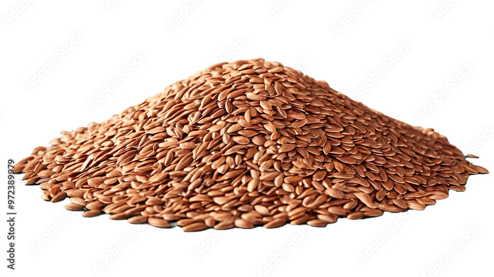 Obraz premium Healthy popular pile of flaxseeds isolated on white or transparent background