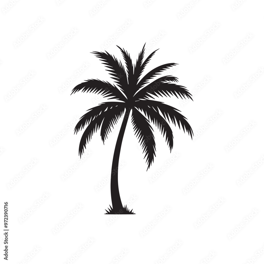 Fototapeta premium Palm tree vector design. Palm tree silhouette. Palm tree logo, icon, sign. Tropical Palm tree illutration.