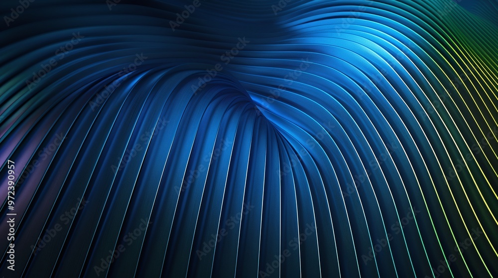 Fototapeta premium Abstract waves in vibrant blue tones create a dynamic and modern background perfect for digital art and design projects.