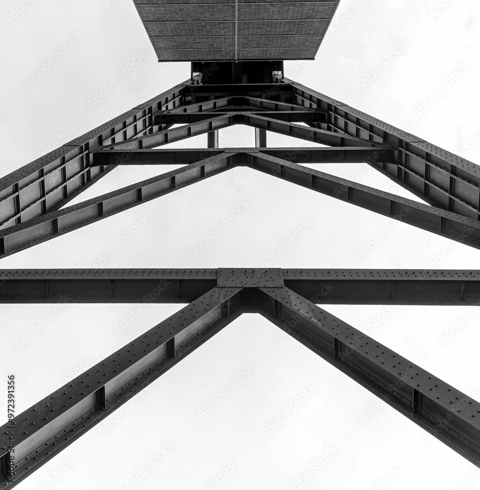 Photo shot of a steel structure on a building
