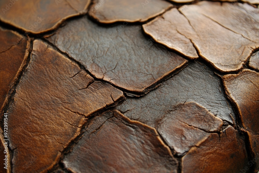 Close-Up of Cracked Brown Leather Texture Close-Up of Cracked Brown Leather Texture