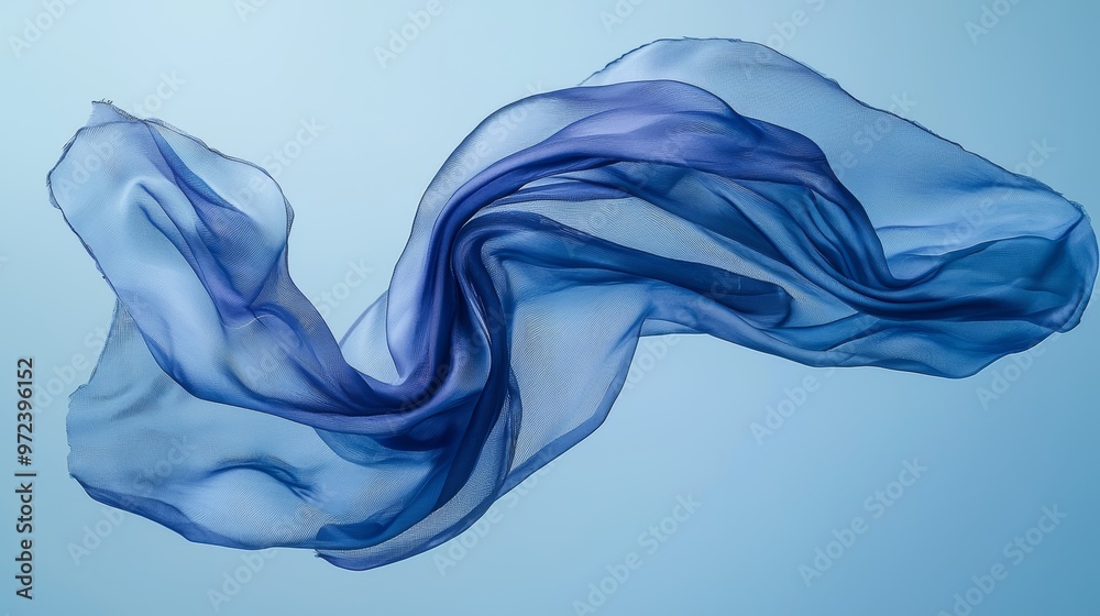 Floating Blue Fabric Abstract Background for Fashion or Textile Design Generative AI Floating Blue Fabric Abstract Background for Fashion or Textile Design Generative AI
