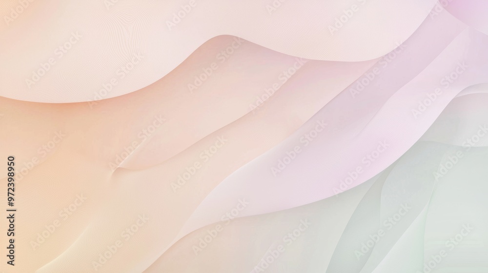 Obraz premium Soft pastel colors blend elegantly, creating a calming abstract background with flowing lines. Perfect for websites, presentations, or projects needing sophistication