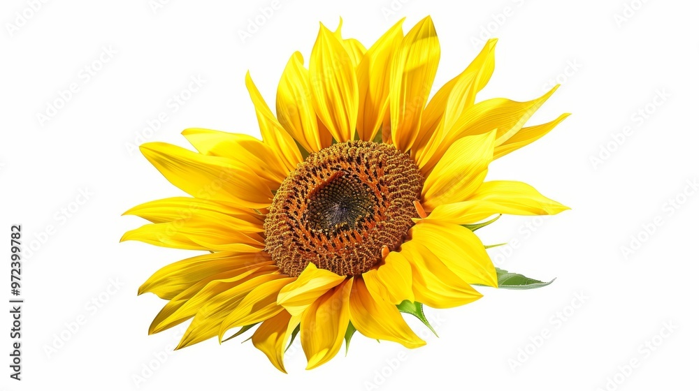 Vibrant Yellow Sunflower Isolated on White Background Vibrant Yellow Sunflower Isolated on White Background